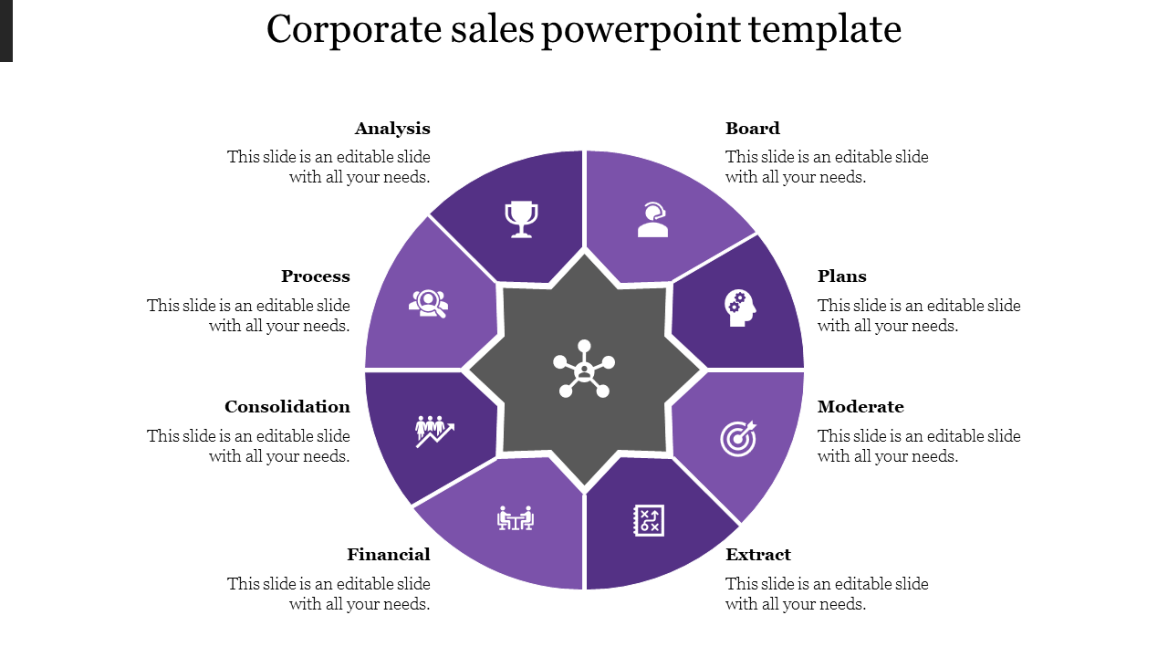 Free - Use Corporate Sales Presentation PPT In Purple Color